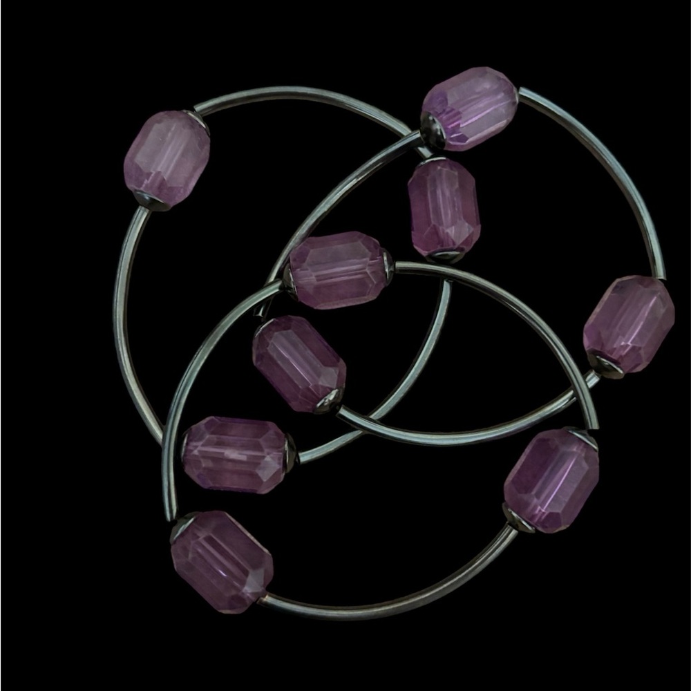 Elegant PurpleVintage  Beaded Bracelet Set